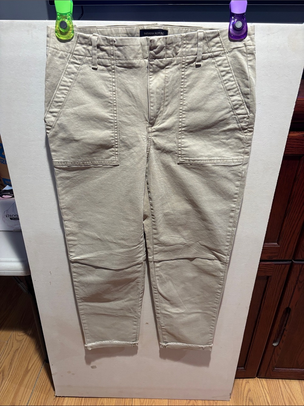 Banana Republic Men’s Tan Straight-Leg Utility Chinos
